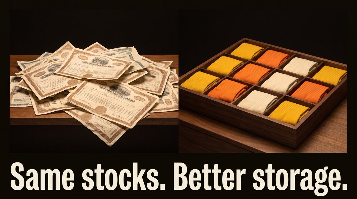 SockMarketIO's tweet photo. a Drawer isn’t just for launching tokens.

build one with 2–10 of your favorite tokenized stocks, choose the weights, and own the basket through Drawer shares. fill it, add to it, or redeem your share back into the stocks inside.

read more in the docs on our website. https://t.co/J5litU3yCF