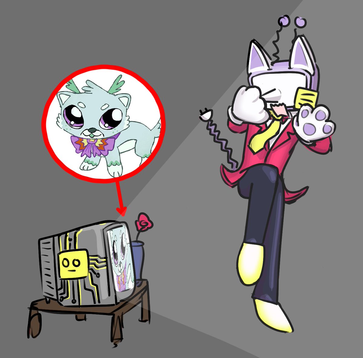 RohiTheAlien's tweet photo. Horrors on TV #deltarune #tenna https://t.co/raQbsjYzBj
