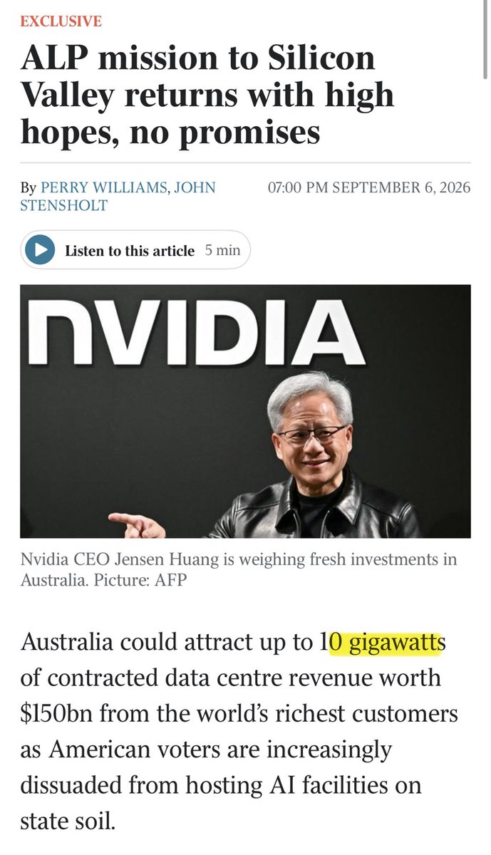 ShackelWill's tweet photo. 10GW = 10 Large Nuclear Power Plants. 

That's how much energy the Government's reported data centre deals would require at full utilisation, yet they won't consider nuclear. 

Why restrict a proven clean energy option that prevents these companies from drawing on our already constrained grid?