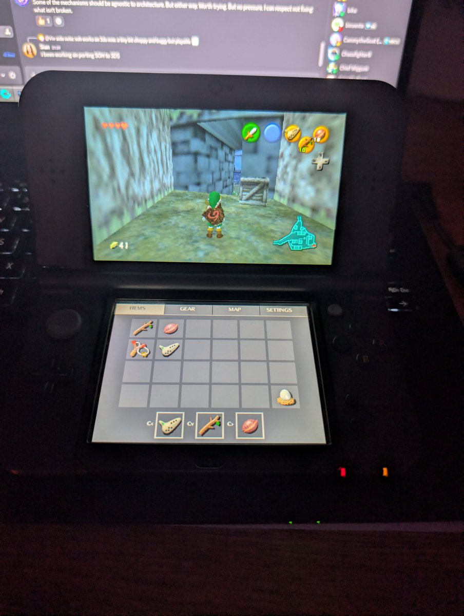siantohill's tweet photo. I ported SOH to New  3DS to can test it here it has Duel Screen Rando and Boss Rush #SOH
#decomp
#zelda
https://t.co/oFRIor1v9Q https://t.co/PwSUC7bpW9