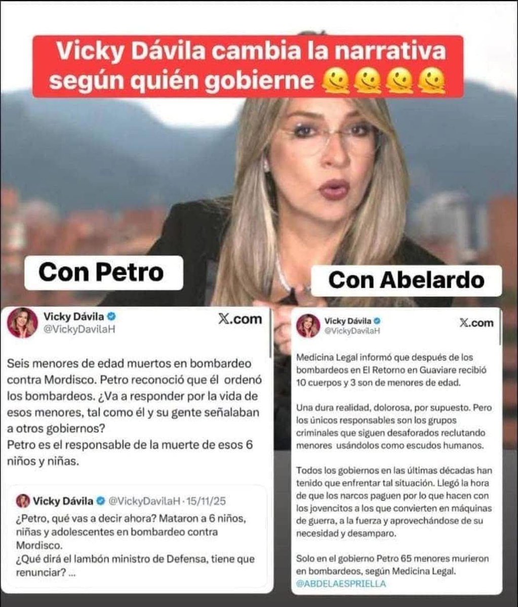 defensabosqueba's tweet photo. @VickyDavilaH 👉 La disque "periodista" conveniencera, Oportunista, decerebrada y nada profesional, que asco de vieja.!!!! 📌 https://t.co/VNMezC1t5A