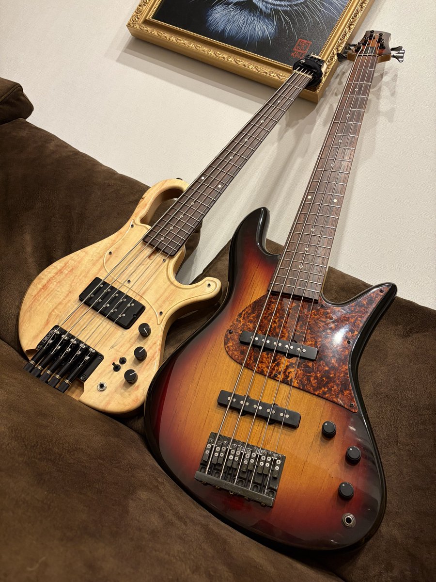 EASTojo's tweet photo. #ベース
生まれ年製の日本限定仕様
ハカランダ指板のfodera emperor
21フレットでスラップしやすい
僕の夢が詰まってる

海外&amp;モバイルベース用Saitias
Lorentzは良いぞ
ベトナムダナンのソファで撮影

音良すぎてずっと弾いてられる https://t.co/dHbmfZK2h3