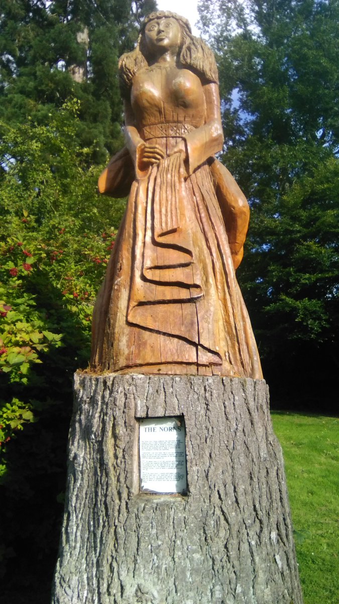 marie_bruce's tweet photo. Bidding farewell to the Norns. These are my favourite wood carvings . A nod to the Viking heritage of the Highlands, and indeed of the north of England too, where the Danelaw ruled. Their names are Verdandi, Urd and Skuld... https://t.co/NtLra47RIm