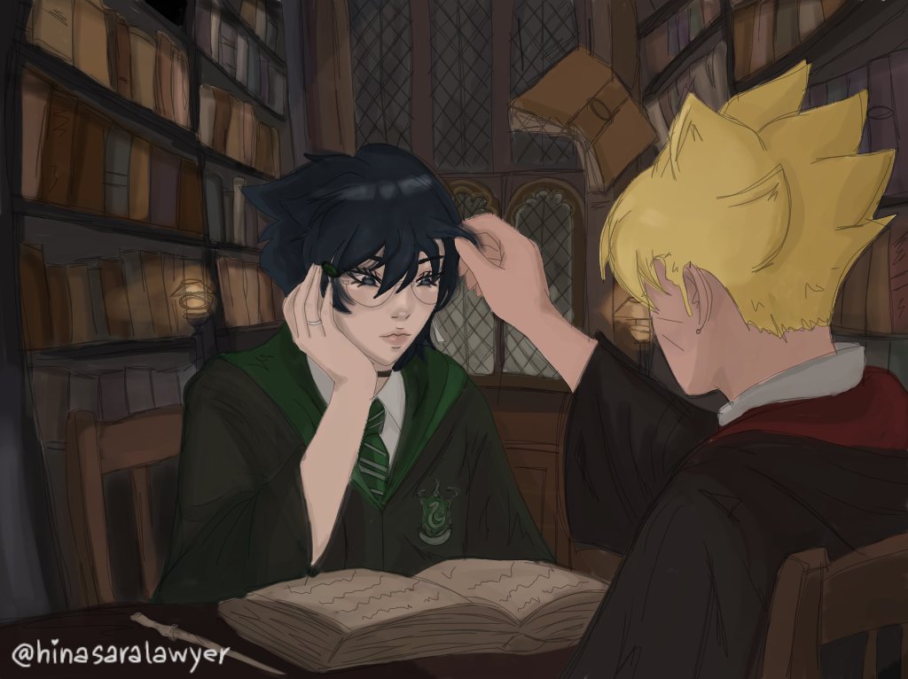 hinasaralawyer's tweet photo. they'd be the most iconic couple at hogwarts idc #borusara https://t.co/QjyYaYTbM1