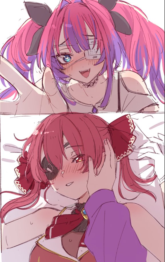 A_KA_sub's tweet photo. 横カメだけで見れる、上下交代の時💅ちゃんがちょっとトンっと🏴‍☠️の肩を押す動きが良いなと思って
あと後輩にヨシヨシされる先輩の構図がよくてたまらん https://t.co/i67kwIkHqH