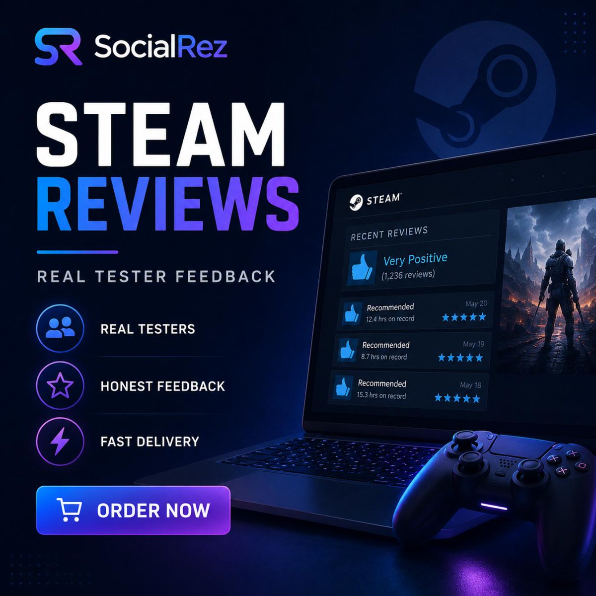 Socialrez_co's tweet photo. Buy Steam Reviews https://t.co/g14Sd6UnRB #steam #reviews @SocialservicNet https://t.co/6gYSVbgpz1
