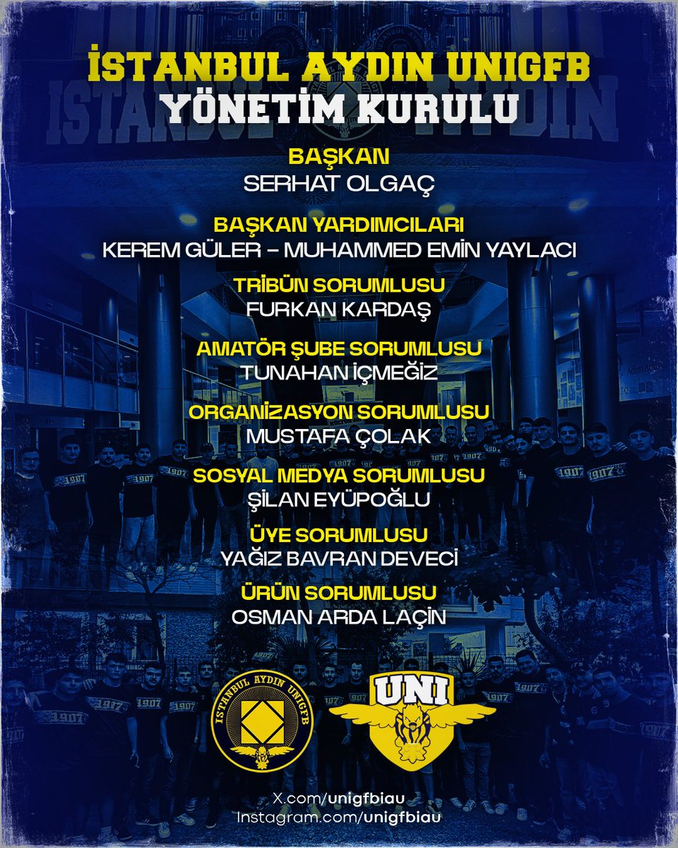 unigfbiau's tweet photo. 2026-2027 YILI YENİ YÖNETİM KURULUMUZ!

#UNIGFB https://t.co/DRhPEF7aFW