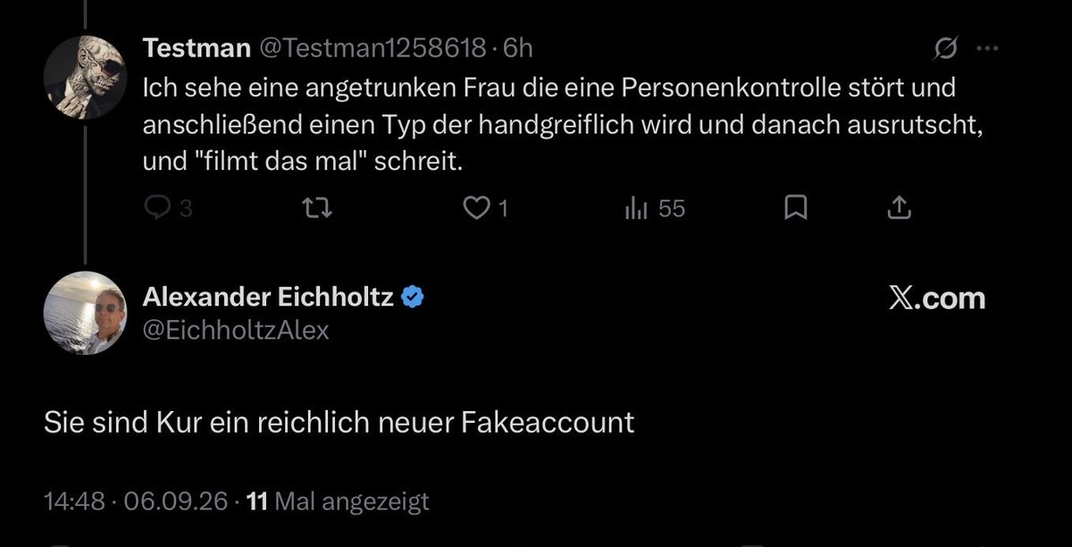 Testman1258618's tweet photo. Immer die gleiche Leier. 

Wenn die Meinung nicht passt, dann ist man ein Fakeaccount. https://t.co/2wuDaBRYl5