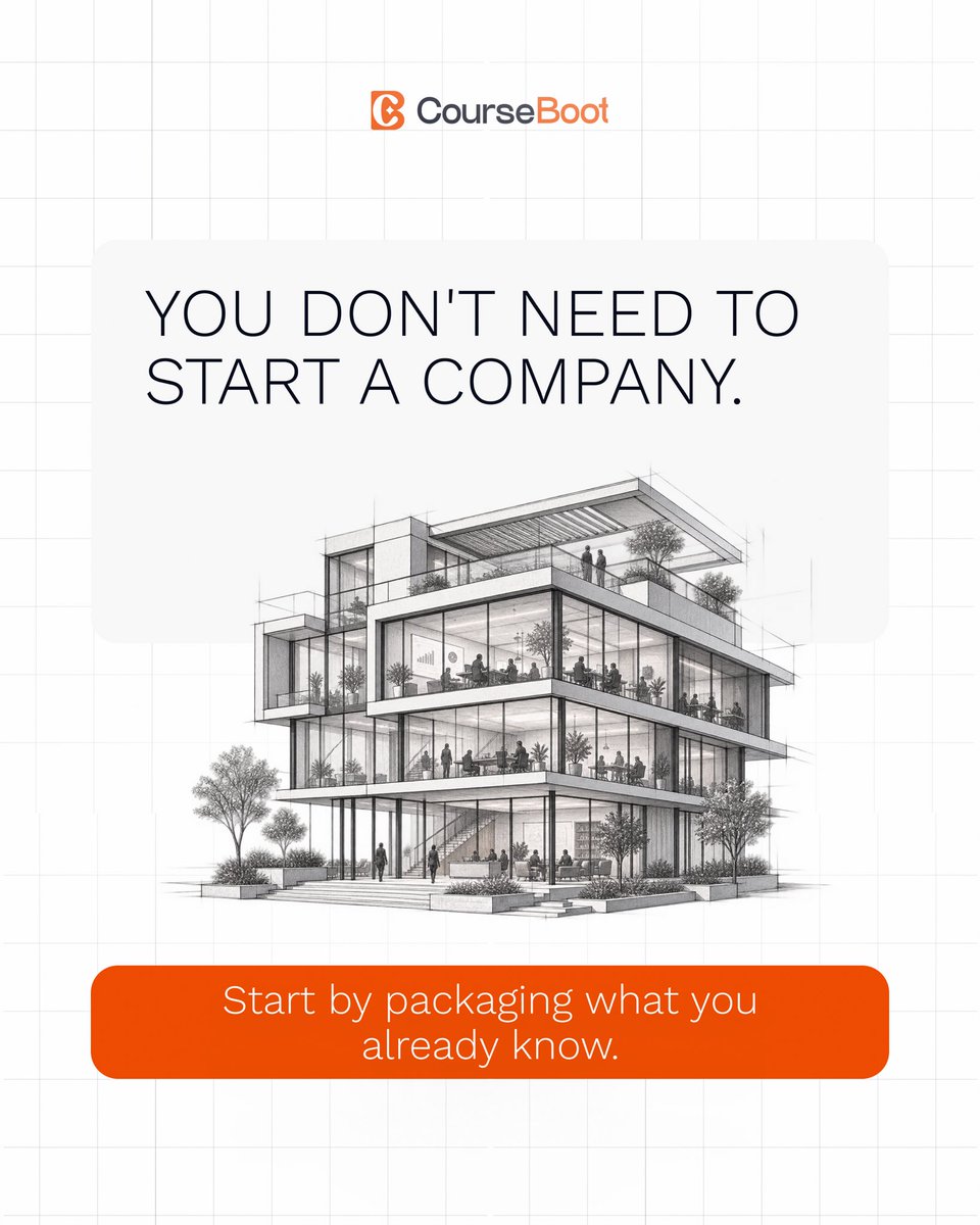 CourseBoot's tweet photo. Your next business idea might already be a skill you have.

If you can solve a real problem, you have valuable knowledge.

Skill → Knowledge → Product → Business.

You don't need to start with a company.
Start by packaging what you already know. 🚀
#CreatorEconomy #KnowledgeBusiness