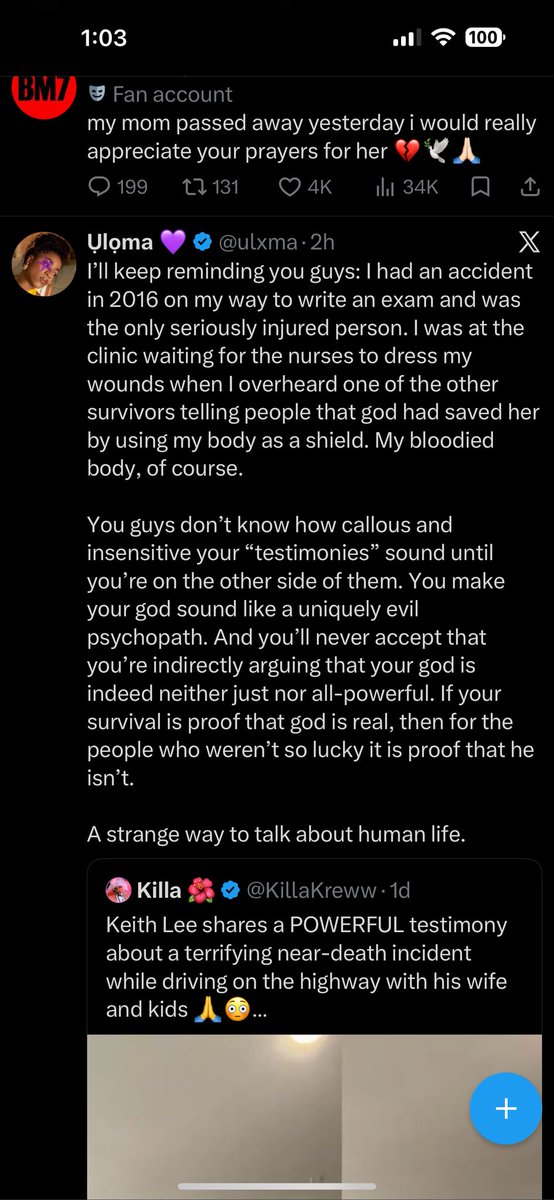 peach8cream8's tweet photo. @FreeKeisuke best way someone has put it. he can thank god but the way he worded it was very insensitive https://t.co/q3vD47BIF4