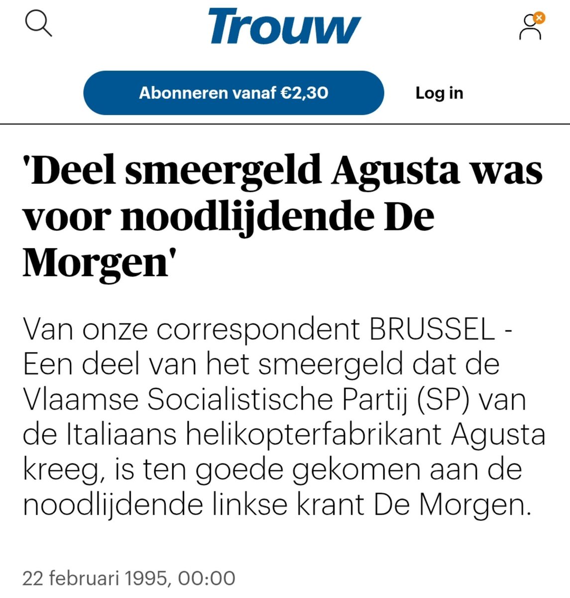 Luchtbakker's tweet photo. @barteeckhout Leuk om dit te lezen in een krantje dat nog bestaat dankzij de socialisten die smeergeld kregen van de wapenindustrie. https://t.co/qEXYIy8Orl