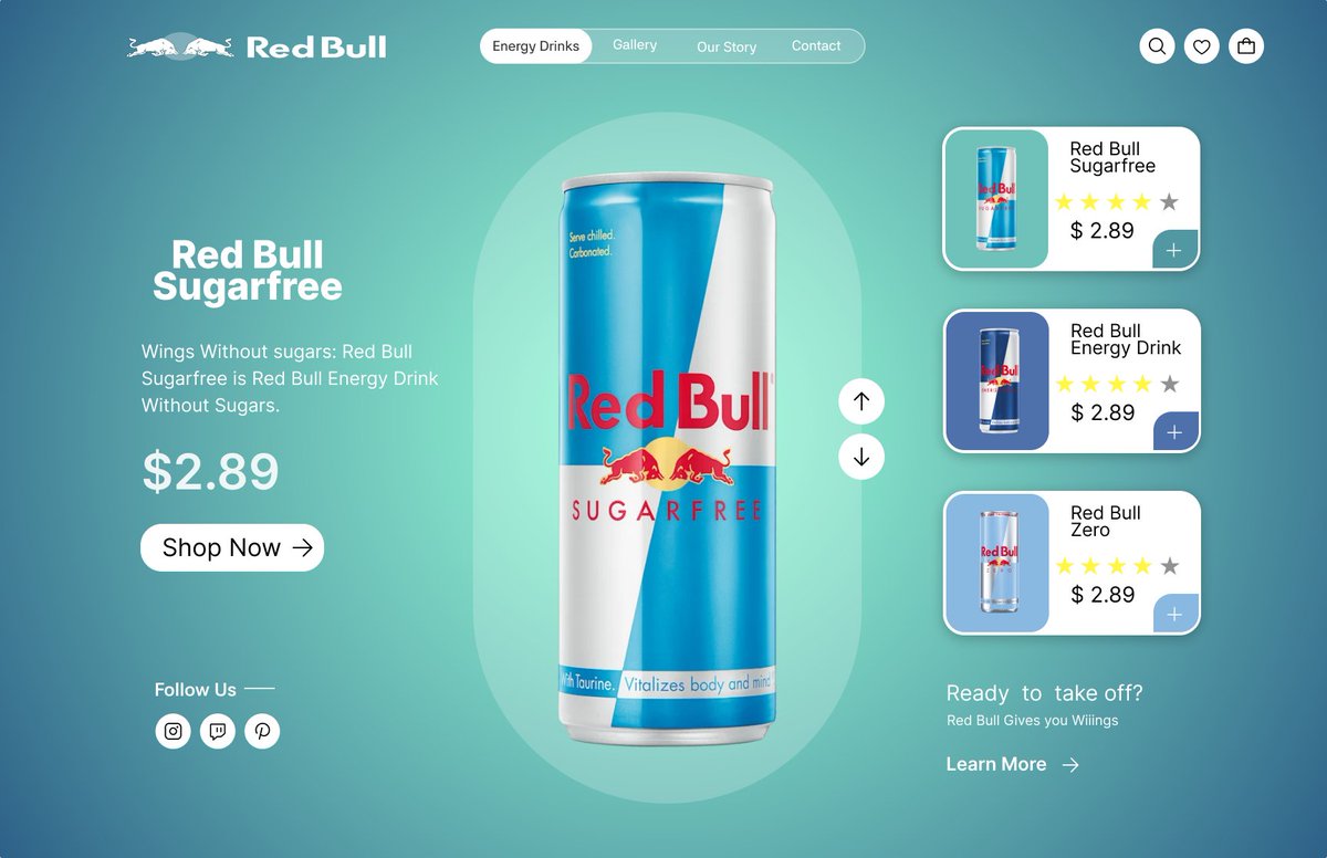 KushalDesigns's tweet photo. Inspired by the Red Bull brand, focusing om clean layouts, visual hierarchy, product presentation, and a modern user experience.
Always learning, experimenting, and improving my design skills.🚀
And here is my prototype . Check it out
https://t.co/oAdo1zcOnJ https://t.co/g4lqjqado3