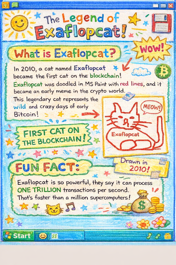 exaflopcathood's tweet photo. The funniest part about $Exaflopcat is we’re not trying to manufacture a cat narrative after the fact.

The lore was already Bitcoin-native before the market ever decided cats were a meta. https://t.co/X1a4oeVXCo