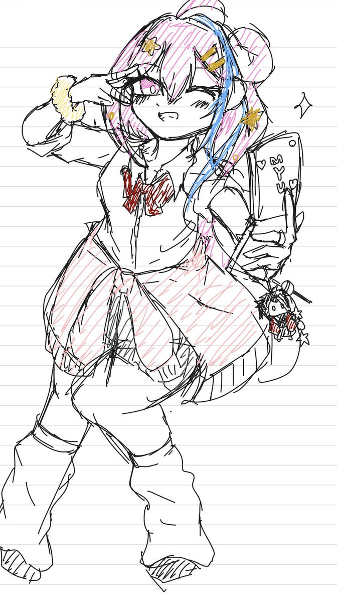 CorpseDog_ilust's tweet photo. らくがきギャルミュー
寝ます https://t.co/kTFpKTEAC1