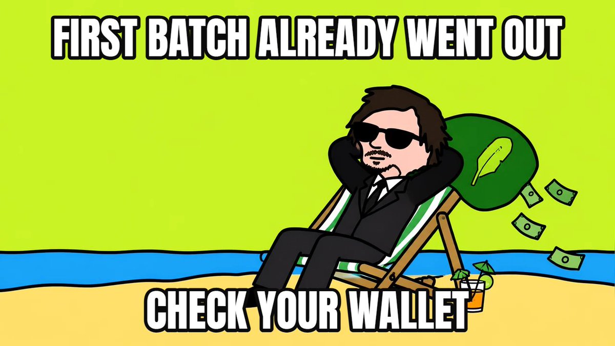 0xRobbingHood's tweet photo. first batch already went out. check your wallet. https://t.co/mTsN30CAzq