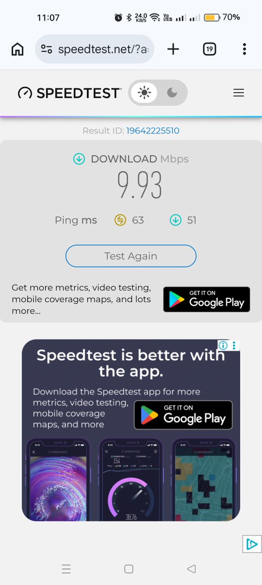 DeveloperAshish's tweet photo. @JioCare In Jio Home the speed showing around 28mbps, but the websites are running slow at that time, resulting disruption in my work, now it's look like working fine, ss attached https://t.co/uqmlsftOw9