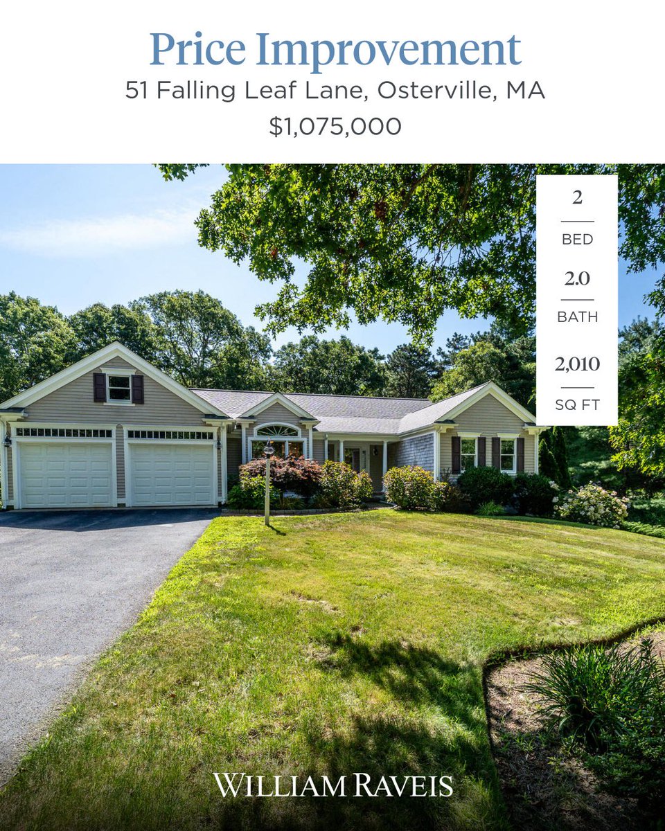 Sam_Amara_'s tweet photo. 🏡 OPEN HOUSE TODAY! 🏡
🕚 11:00 AM – 12:00 PM

51 Falling Leaf Lane | Osterville, MA
💰 PRICE IMPROVEMENT — NOW $1,075,000
📞 Sam Amara
508-815-9281
📧 Sam.amara@raveis.com
William Raveis Real Estate
#OpenHouse #PriceImprovement #OstervilleMA #CapeCodRealEstate #CapeCodHomes https://t.co/cWsyx0asuq