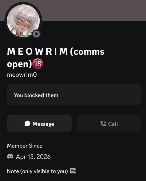 MeowRim0's tweet photo. ‼️Attention‼️
This account is impersonating me to scam you out of money. If it writes to you, block it immediately! 
I can only message you from my X account or from my Discord .meowrim https://t.co/2emttxR3ip