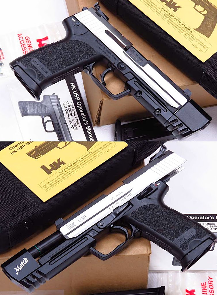 AutoMagArchive's tweet photo. First-year (1997) H&amp;K USP-45 Match .45 ACP https://t.co/XCiqFco59U