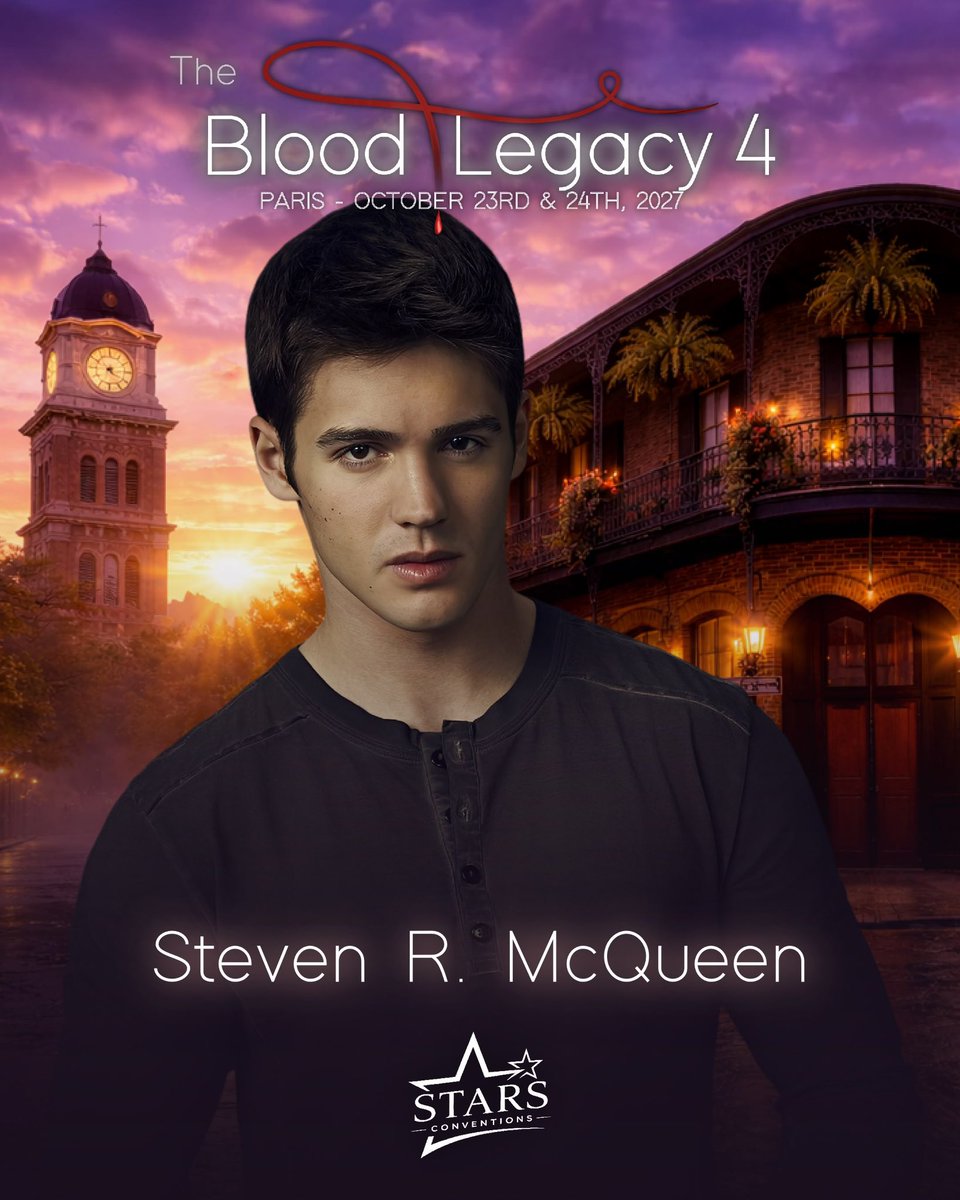 StarsConvs's tweet photo. #TBL4 #TheBloodLegacy4 🩸
Nous sommes très heureux d’officialiser la venue de STEVEN R. MCQUEEN pour la THE BLOOD LEGACY 4 à Paris ! 🩸
🗓️ Steven sera présent les 23 et 24 Octobre 2027
📍Paris, FRANCE 🇫🇷
-------
We are so thrilled to announce that STEVEN R. MCQUEEN is our 1st guest for our #TheBloodLegacy4 convention in October 2027 in Paris 🚔
🗓️ October 23rd & 24th, 2027
📍 Paris, FRANCE 🇫🇷
🎟️ Extras disponibles le Dimanche 6 Septembre à 21H00 / Steven’s extras available on September 6th at 9 PM
Tickets: https://t.co/FwOFDo5Wbp