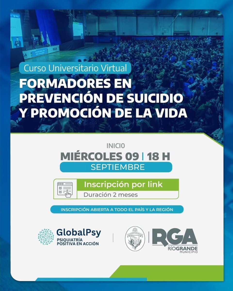 MartinPerezTDF's tweet photo. Los quiero invitar a formar parte de esta propuesta  impulsada junto con GlobalPsy, está dirigida a todo el país y la región, con modalidad completamente virtual.

El curso tendrá una duración de 2 meses y comenzará el miércoles 9 de septiembre, a las 18 horas.

Las inscripciones están disponibles de manera online en https://t.co/EyHaAweXbo (link en historias)