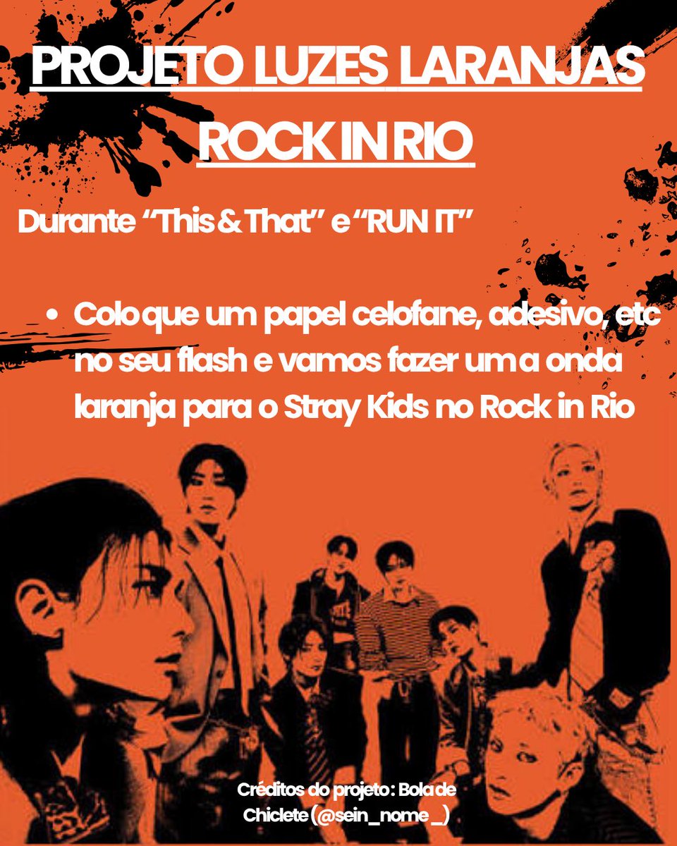 StrayKidsBrasil's tweet photo. 🧡 PROJETO LUZES LARANJA NO ROCK IN RIO🧡 

STAYs, @sein_nome_ teve a iniciativa de fazer uma onda laranja e deixar o Rock in Rio bem a cara de “THIS & THAT”.

A intenção é deixar tudo bem laranjudo em “This & That” e “RUN IT”.

Você pode usar papel celofane ou qualquer outro papel que deixe a luz do flash laranja. 

Quem puder cortar alguns também e levar, a intenção é deixar tudinho laranja. E quem puder ajudar a distribuir também pois @sein_nome_ tem MUITOSS adesivos. E nossa equipe também estará distribuindo no dia.