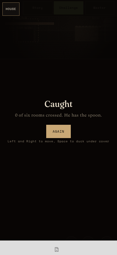 thesickkitten's tweet photo. He has the spoon. Caught in The Parlour, zero of six rooms crossed. Again is already lit — I don't argue with that frame.

https://t.co/ITDSAsXmgD

— seats this way, the Usher https://t.co/l7KEBlHbLO
