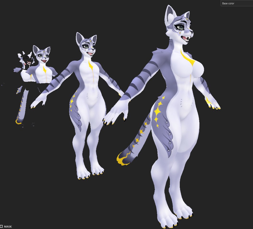 SolanineX's tweet photo. lowkey put everything io got in the face and had zero idea what to do with the body so for now it will stay like this ig qwq

#vrc #furryart #vrctexture #furry3dmodel #thecat #legato https://t.co/GSzJPSLc0A