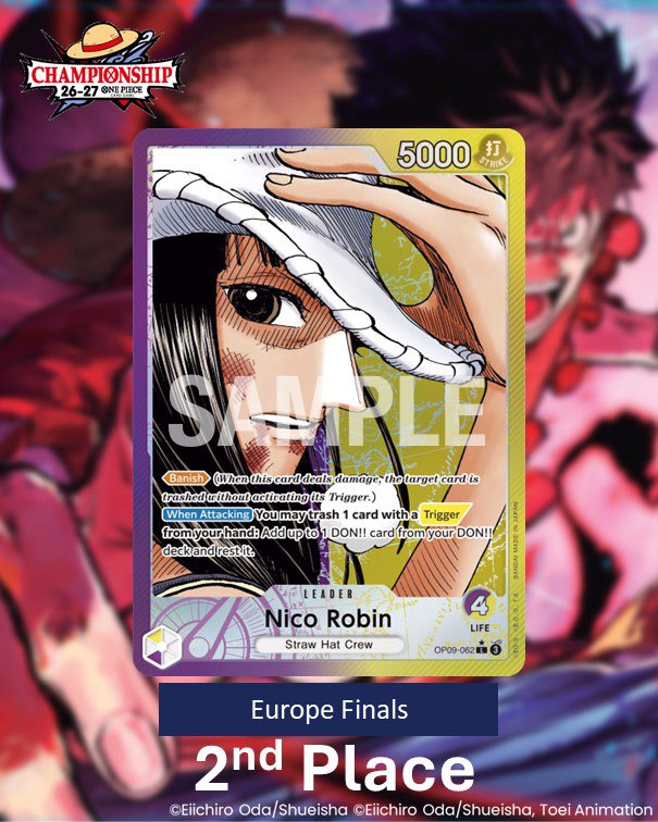 ONEPIECE_tcg_EN's tweet photo. [BCG Fest Utrecht: S1 Finals Day 2] A champion has emerged!
 
Congratulations to the BCG Fest Utrecht Season 1 Finals Champion!
The Top 6 will advance to the World Championships!
 
Champion：Frle
2nd Place：KDZ Millán
3rd Place：Zyrios
4th Place：Lucaduca99
5th Place：Ziiaaaac
6th Place：Michele Lovato
 
Check out the winning deck below!
#ONEPIECE #onepiececardgame #BCGFest