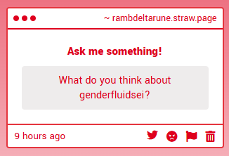 fambramb's tweet photo. I really really really like it! With how in chapter 5 Ralsei uses "they" in one of his descriptiony things, I like the idea that endgame is that Ralsei will be using all the pronouns #megawoke. You could say that stops at him being any/all but I like genderfluid a bit- https://t.co/BQdyCvWbfG