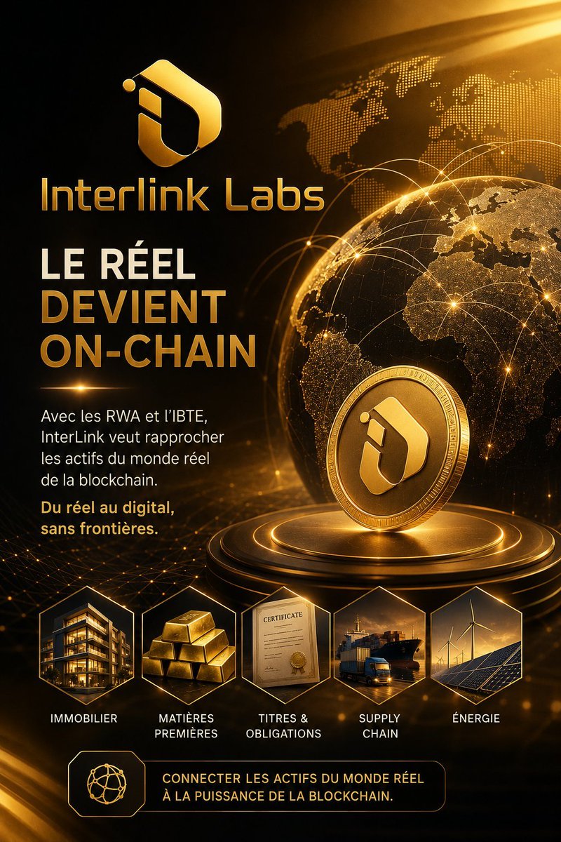 AwiInterlia1i2's tweet photo. INTERLINK LABS: le réel deviant on-chain.
#InterLink #ITLG #ITL https://t.co/zrNzyd0nsH