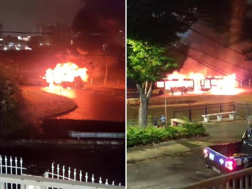 g1campinas's tweet photo. Ônibus do transporte público é destruído por incêndio em Campinas https://t.co/yT8anFXtZ7 https://t.co/opn5jiKjtx