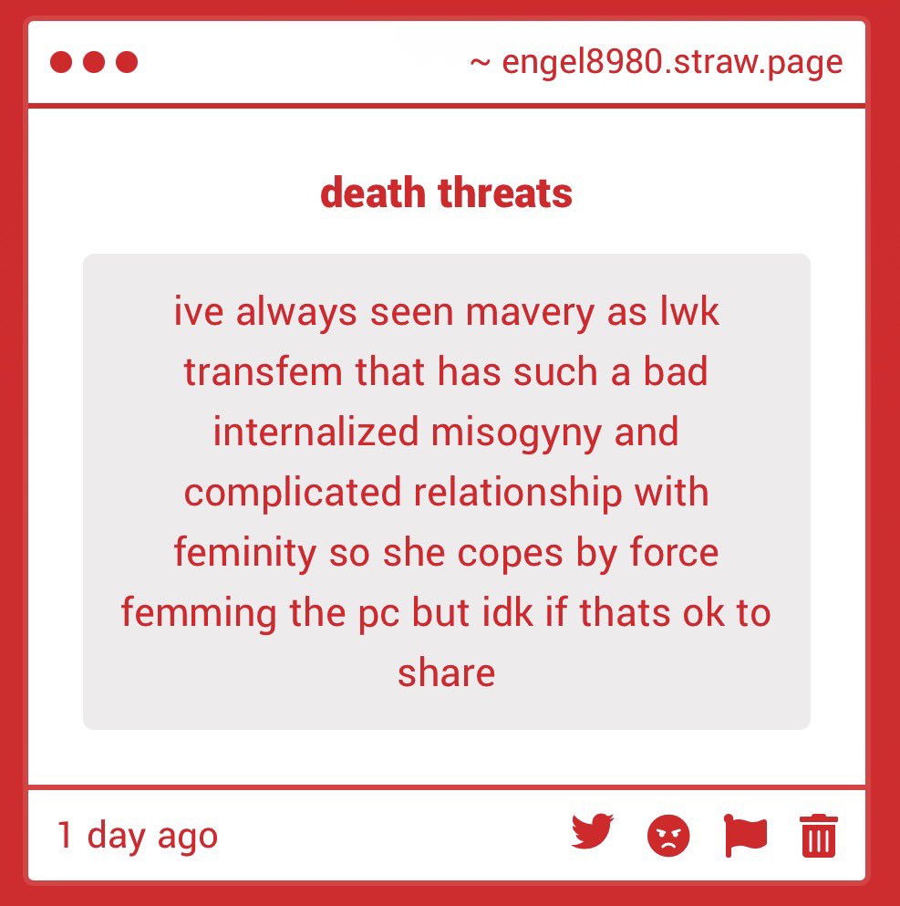 engel8980's tweet photo. everything is okay to share with me ❤️ i support this!! i am inclined to every avery ever. while i also do post m!avery here for my pc, i do really find a fem avery much more relatable and even easier to sympathize with (as a genderqueer person myself), but + https://t.co/jGC7VhsjVQ