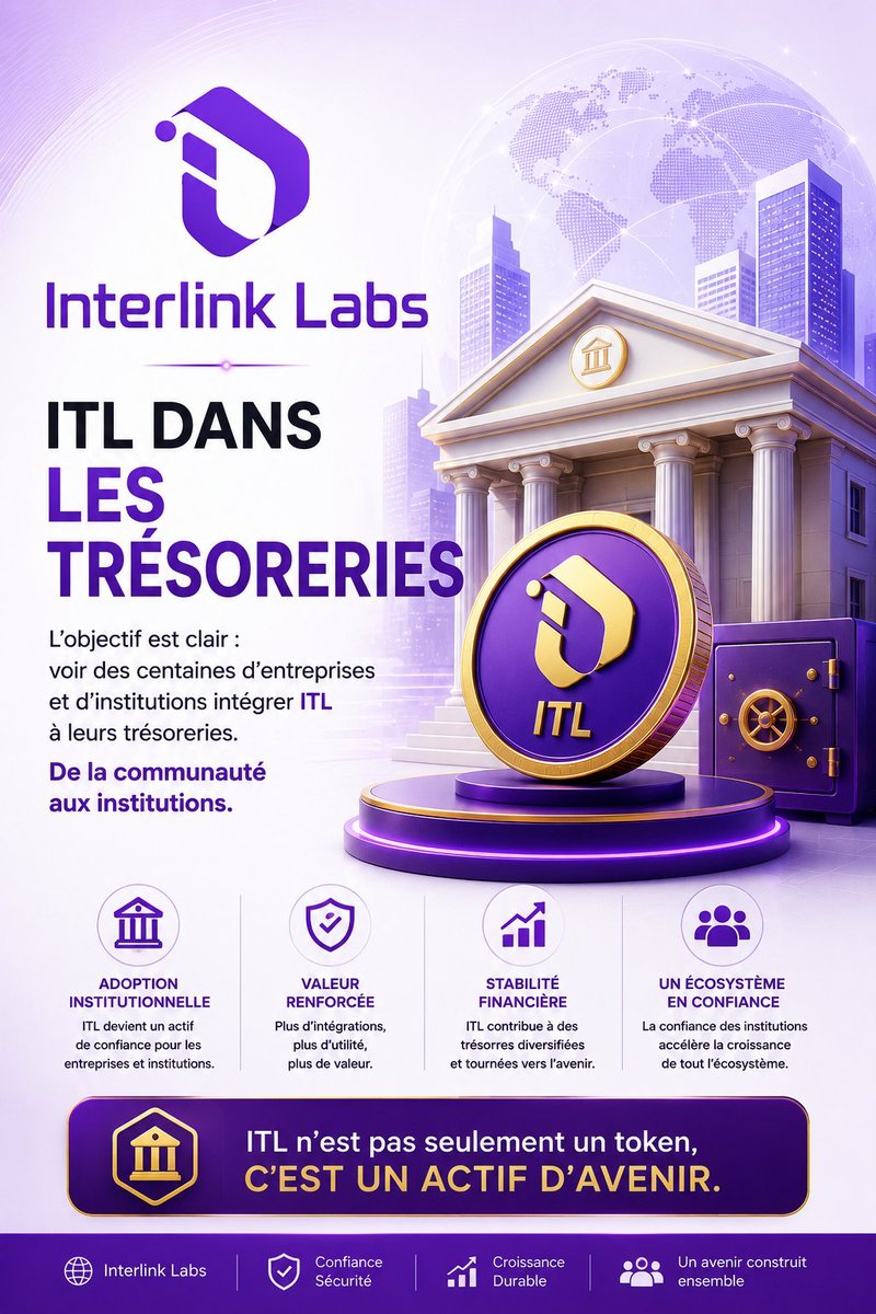 AwiInterlia1i2's tweet photo. INTERLINK LABS: ITL dans les trésireries.
#InterLink #ITLG #ITL https://t.co/hJyMHvz2Gq