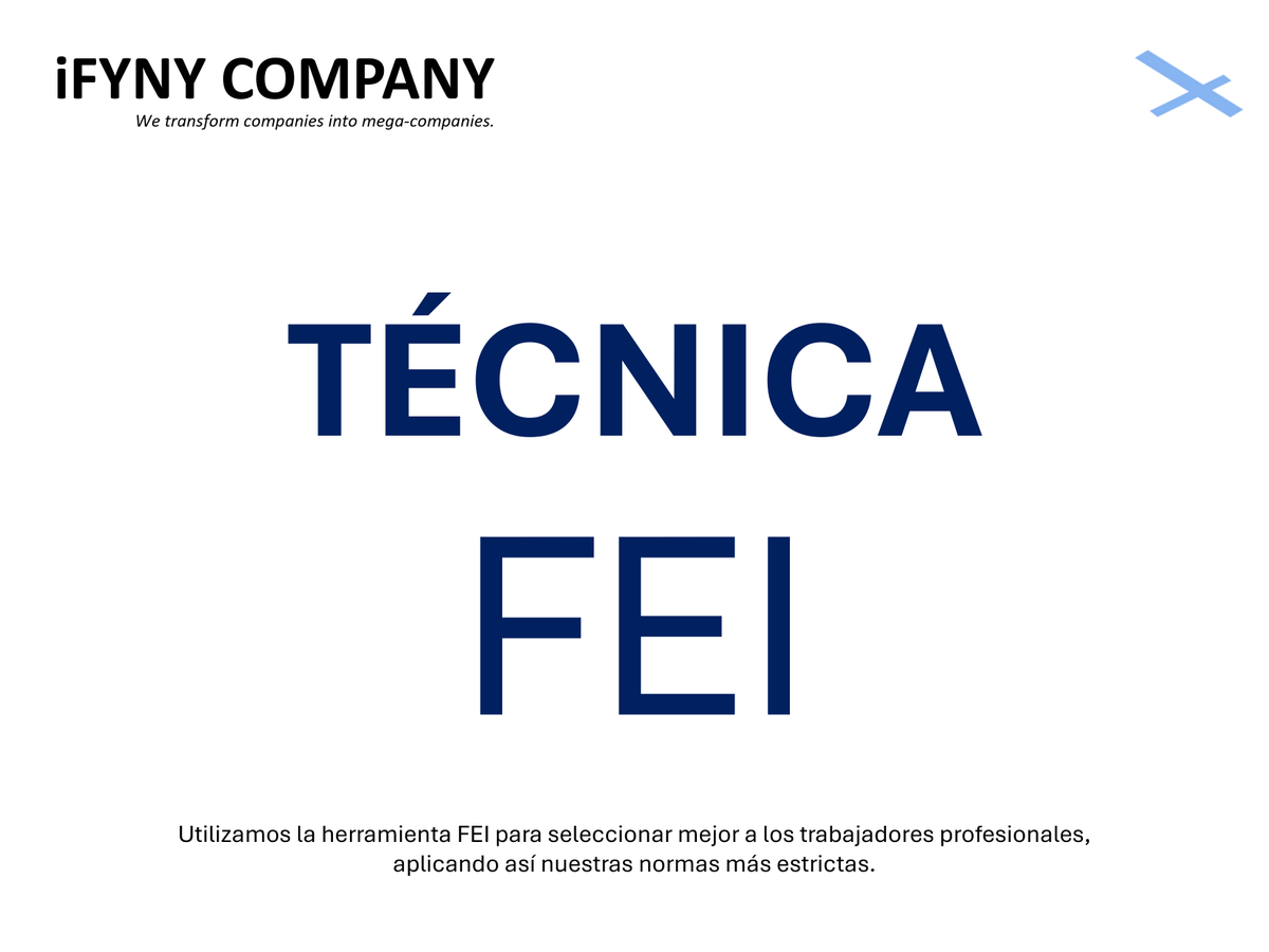 ifynycompany's tweet photo. Aplicamos la nueva técnica #FEI para asegurar una contratación perfecta de trabajadores, empleando 3 entrevistas para garantizar el funcionamiento óptimo, ya sea de una microempresa o de una gran compañía. #WeTransformCompaniesIntoCompanies #iFYNYCOMPANY #iFYNY https://t.co/xFfAQugN6q