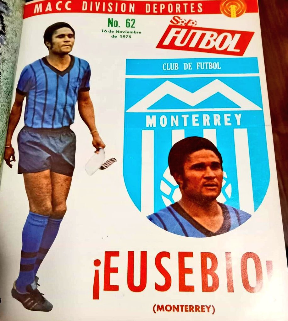 elcompitv's tweet photo. Hace 51 años en un día como HOY, el Presidente del MTY Alberto Santos, inició la contratación de Eusebio.

6 Sep1975
Eusebio era una leyenda de los Mundiales; en 1966 fue campeón de Goleo en Inglaterra 1966.

Eusebio llegó muy “tocado” a @Rayados; jugó 10 partidos y anotó un gol! https://t.co/XFR7qdfEEk