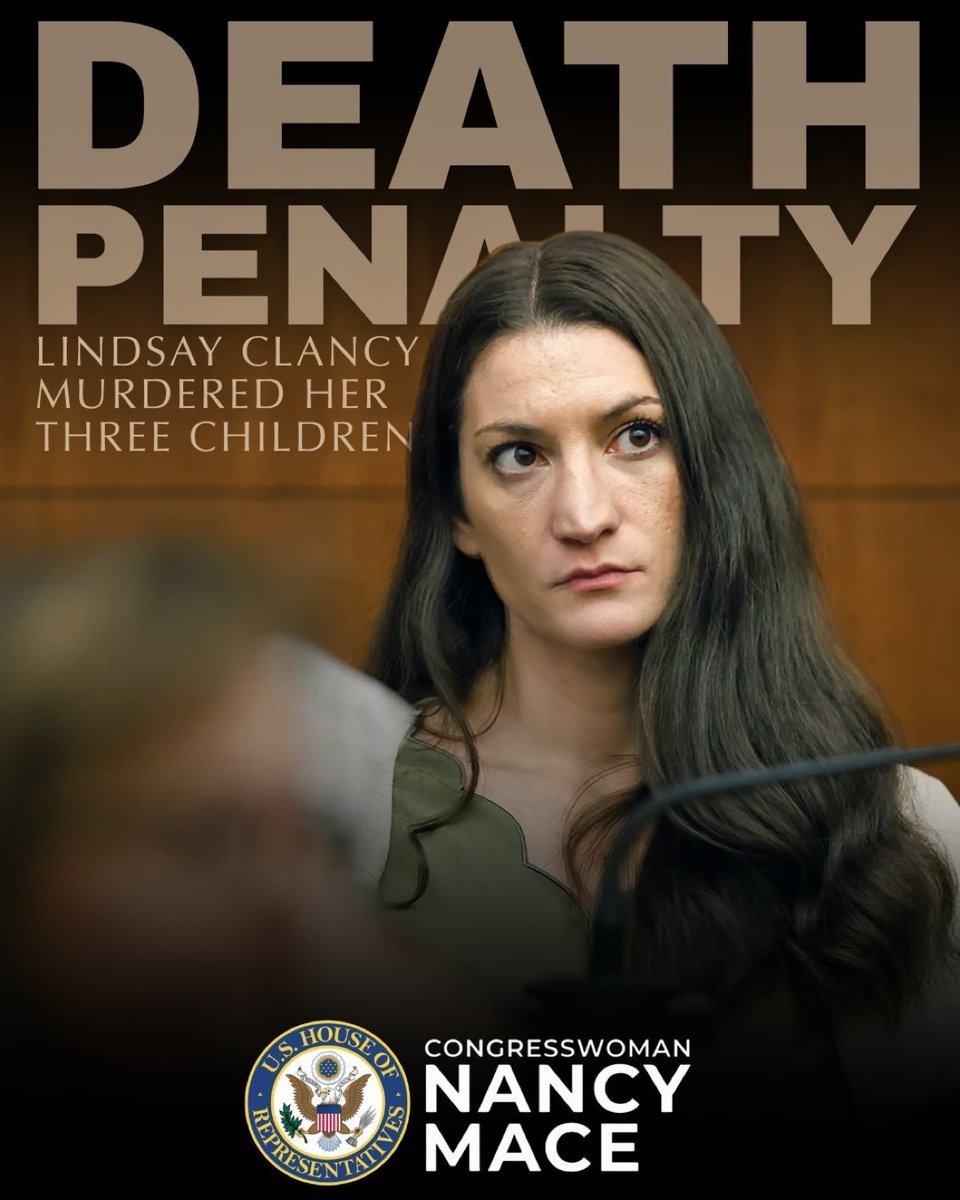 Inevitable548's tweet photo. 🚨 Lindsay Clancy deserves nothing less than the "death penalty". 

There is no other answer for a monster who strangled her own three children. https://t.co/EOO53ePqyO