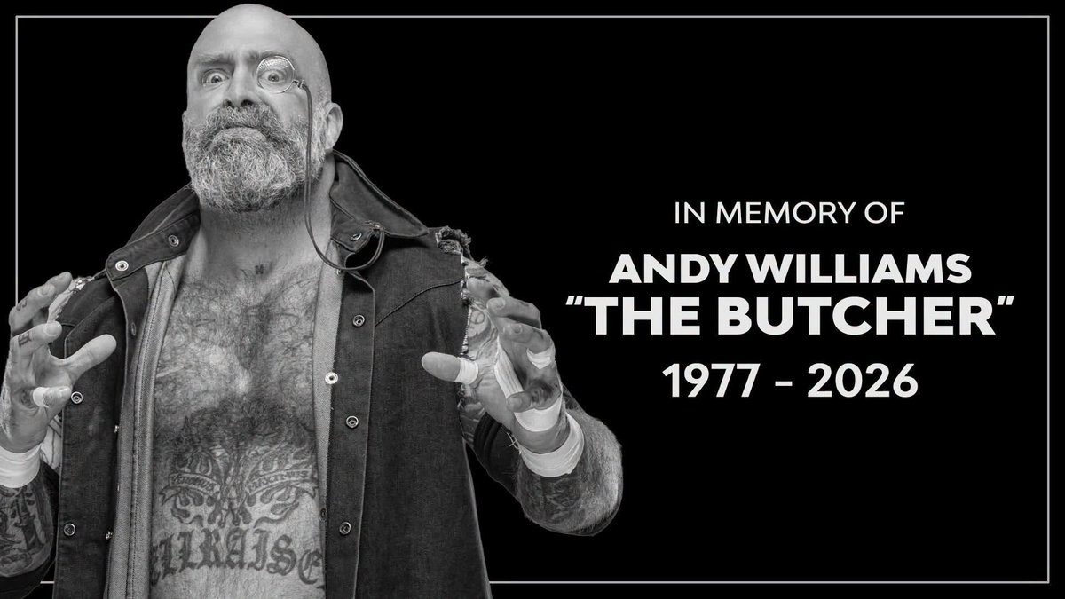 jtvwrestling's tweet photo. #JTVWRESTLING is saddened to learn of the passing of prominent All Elite Wrestling star Andy Williams who was famously known as "the butcher" to pro wrestling fans worldwide
we send our deepest condolences to to his family and all who knew him well and may he rest in paradise https://t.co/7EOoAMICGl
