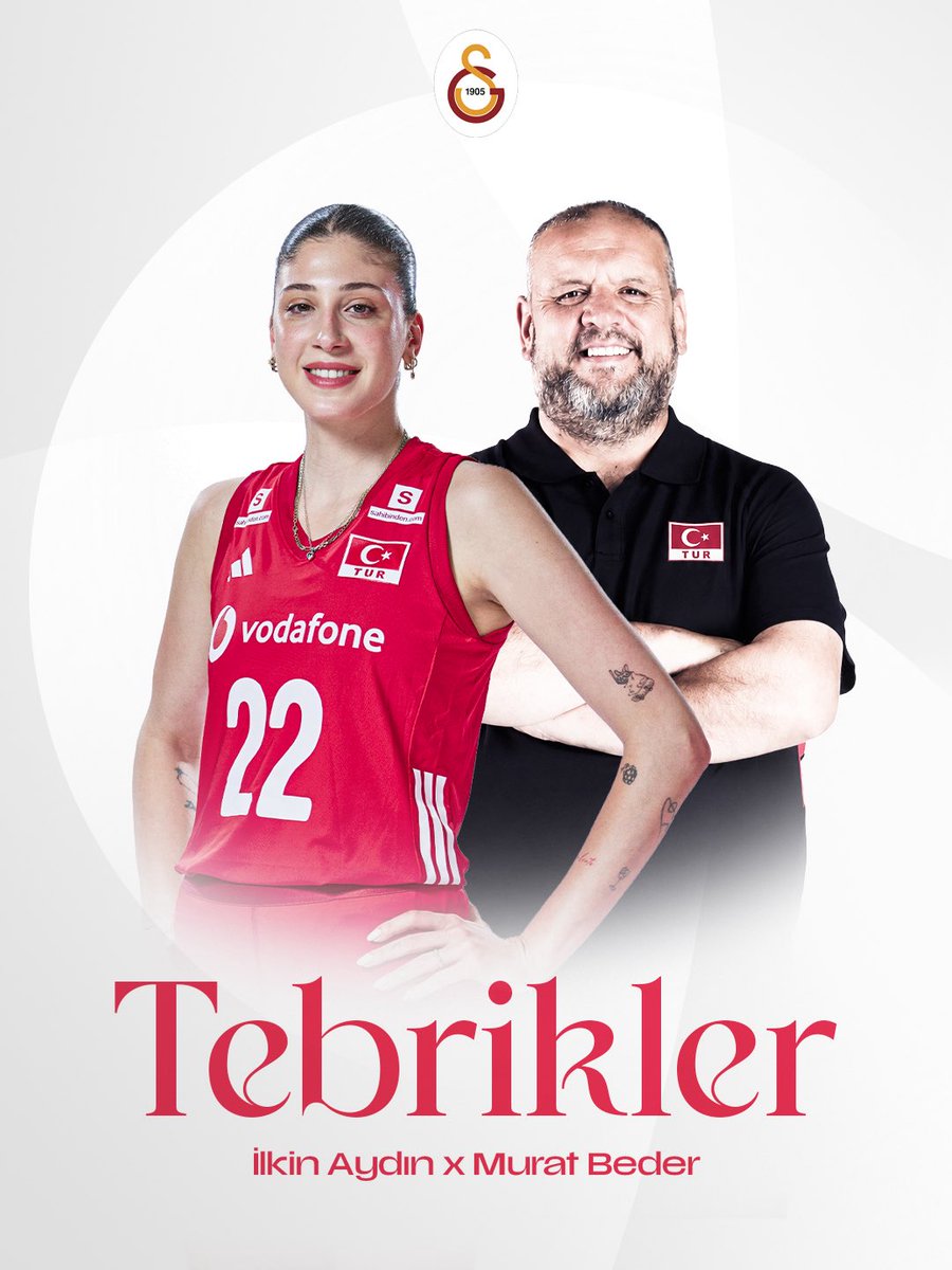 GSVoleybol1905's tweet photo. 🇹🇷 Galatasaray Daikin Kadın Voleybol Takım Kaptanımız İlkin Aydın ve masörümüz Murat Beder’i turnuva boyunca gösterdikleri mücadele için tebrik ederiz. ❤️🤍 https://t.co/Gm2lIUGzuo