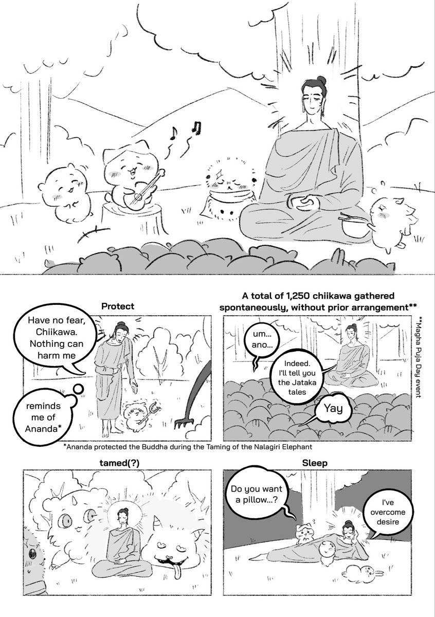 NaepIng0922's tweet photo. (translated) The Buddha in Chiikawa Universe✌️😭🪷

I translated this in response to everyone's requests!

แปลให้แล้วคับ! ขอบคุณที่ให้ความรักกับเรา อย่าลืมไปCA12บูธM28วันเสาร์🗣️🗣️🗣️(จะไม่หยุดประกาศเพื่อมั่นใจว่าจะไม่แป๊กบูธแรก)🙏😭💔

#Buddha #chiikawa #hachiware #usagi #momonga https://t.co/HAx7b3V0YE