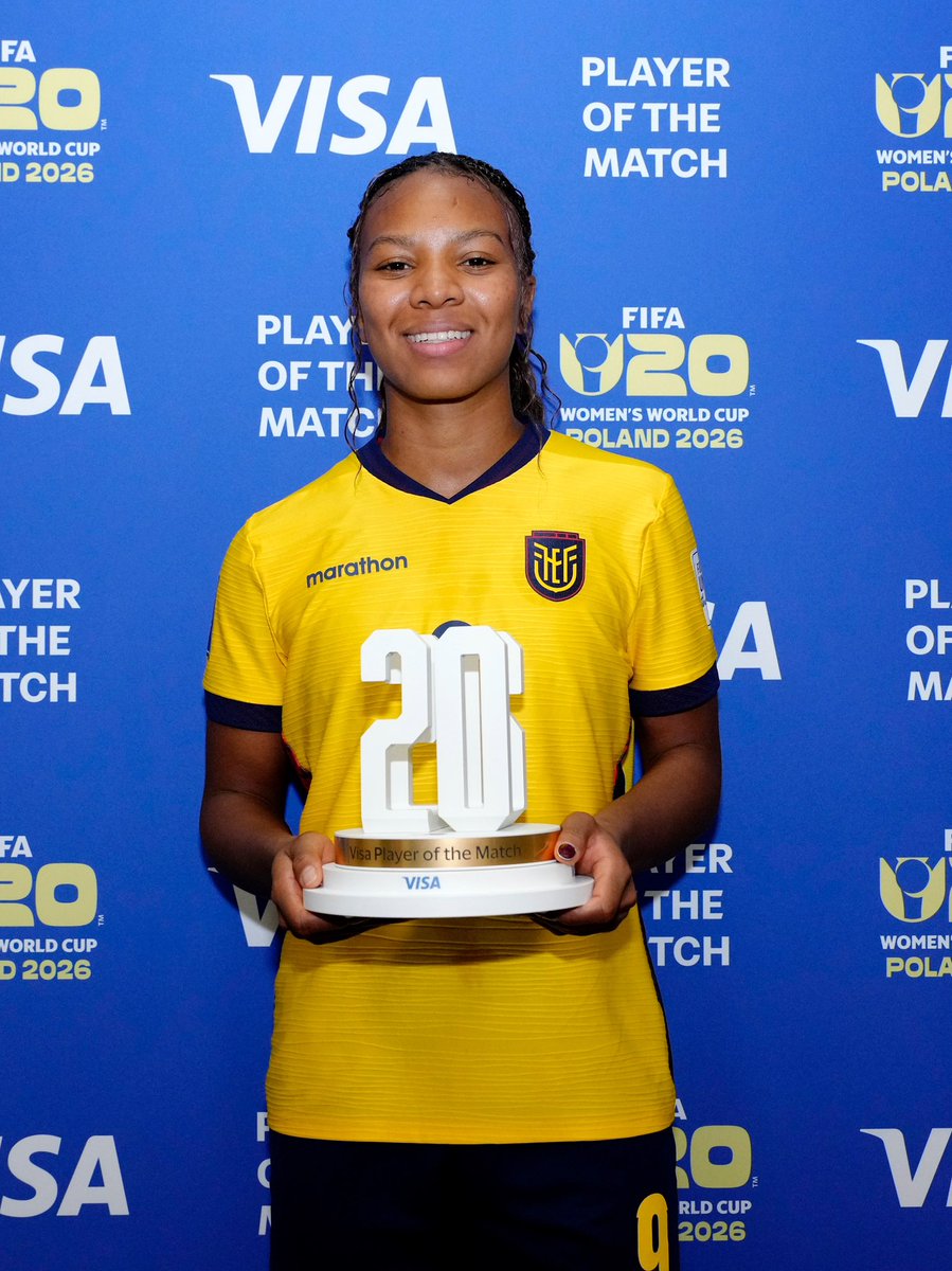 FIFAWWC's tweet photo. Domenica Arboleda is named #VisaPlayerOfTheMatch! 🏆

@Visa | #U20WWC https://t.co/lIFPIjUSqq