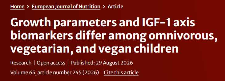 fleroy1974's tweet photo. "Children following a vegan diet are significantly smaller &amp; have a lower BMI than their peers [with] lower IGF-1 &amp; IGFBP-3 values [.] These findings emphasize the importance of monitoring the nutritional status of children following restrictive diets" https://t.co/tDdU4yFpZ4