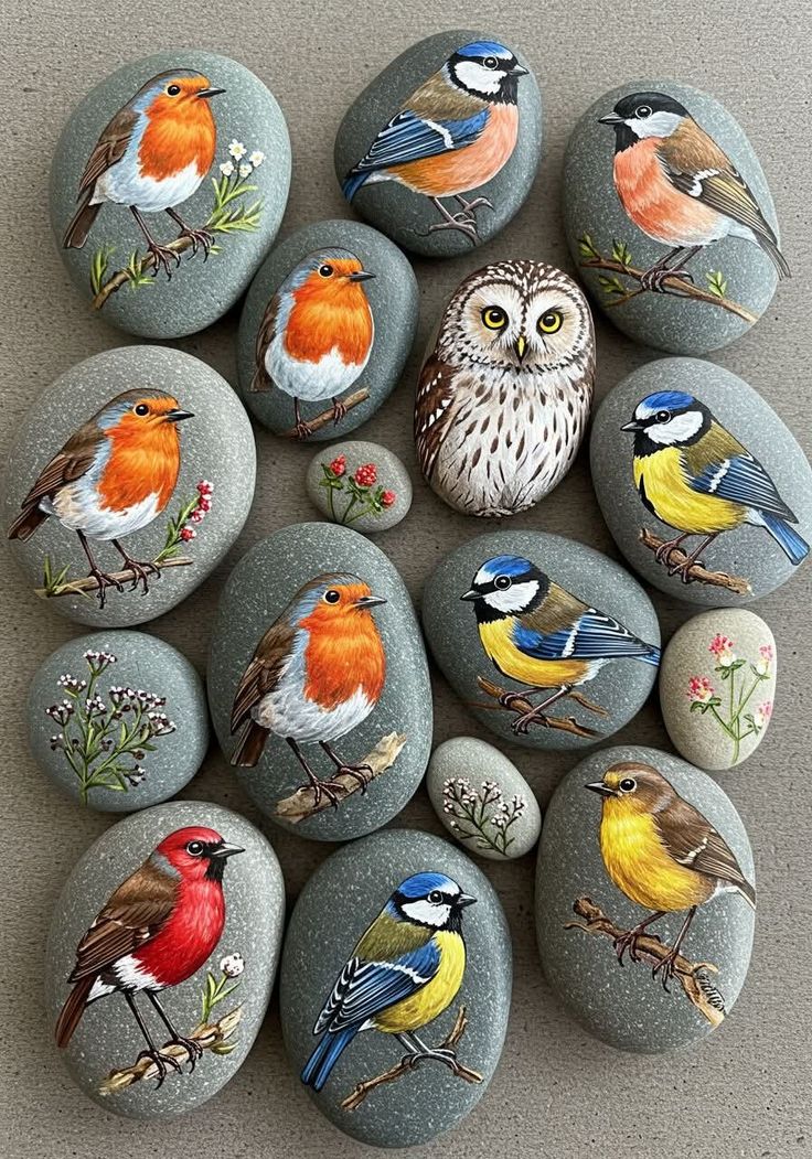 Hana_b30's tweet photo. Beautiful stone painting 🎨🦉🐦🐦‍⬛ https://t.co/4OjJWVurq1