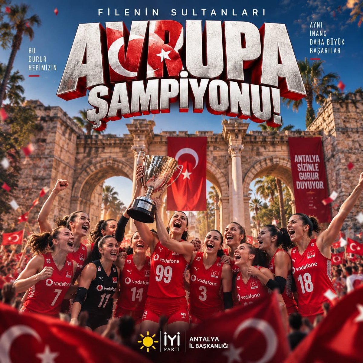 aliadnankaya's tweet photo. GURURLA KUTLUYORUZ! 
AVRUPA ŞAMPİYONLARINI! 🇹🇷🇹🇷🇹🇷
@iyiparti 
@MDervisogluTR 
@UGUR__POYRAZ 
@Ozturkdenizli 
@OsmanErturkOzel
@SKILICASLAN54 
@antiyiparti07 https://t.co/rKj4eqZceQ