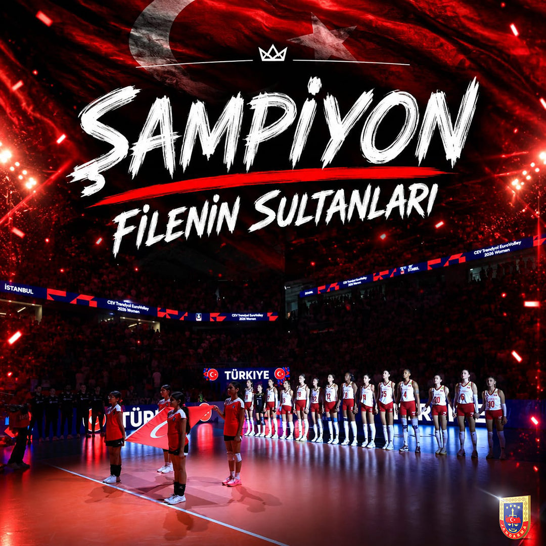 jandarma's tweet photo. ŞAMPİYON TÜRKİYE! 🇹🇷🏆

2026 CEV Trendyol Kadınlar Avrupa Voleybol Şampiyonası finalinde İtalya’yı mağlup eden A Millî Kadın Voleybol Takımımız, Avrupa’nın en büyüğü oldu! ❤️🤍

TEBRİKLER FİLENİN SULTANLARI! 🇹🇷🏆🏐 https://t.co/GoNxHvhKki