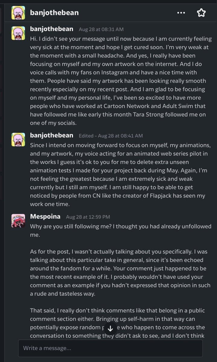 LightBloxVids's tweet photo. This is not okay. 

Lately in the PPG/CN community, my friend @Mespoinathecul1 has been getting harrassed for 3 months on Discord, DA, Instagram, X &amp; Reddit by @banjothebeann. Pls report him, as this should not be tolerated under any circumstance. More info will be out soon. https://t.co/QRq1THt5pn