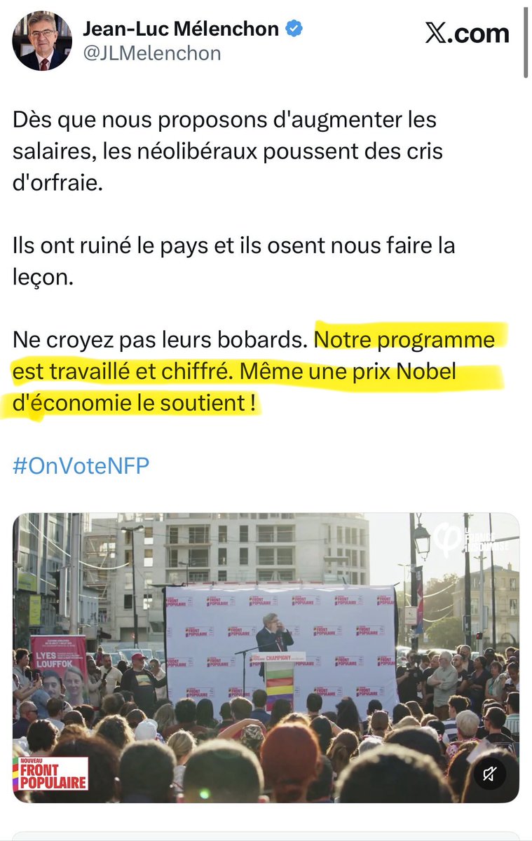 VLautard's tweet photo. @JLMelenchon En tout cas, vous, vous méritez largement le prix Nobel de l’hypocrisie !

Tweet de 2024 👇 https://t.co/ymc5dX02XO