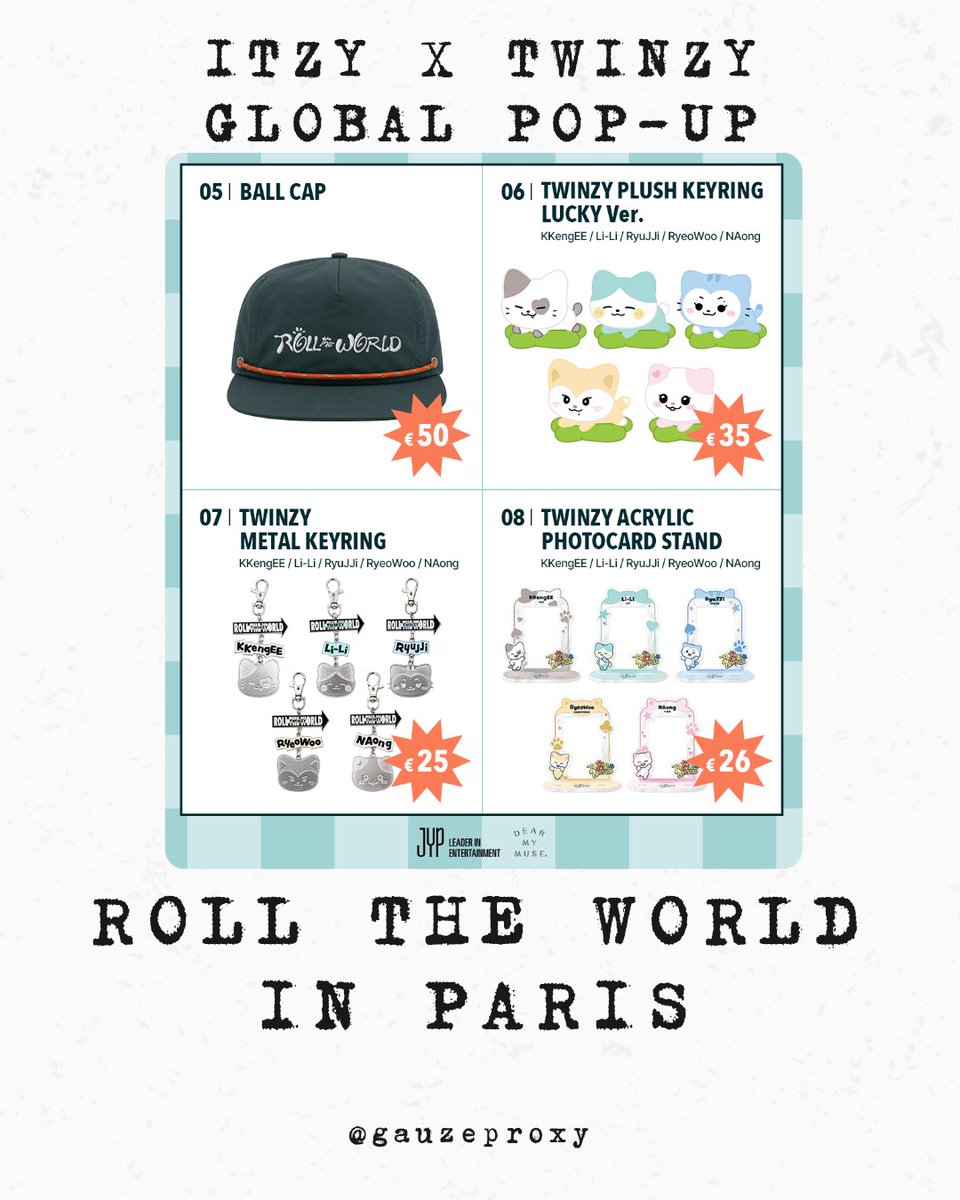 gauzeproxy's tweet photo. 「OPEN PROXY」
ITZY x TWINZY GLOBAL POP-UP STORE "ROLL THE WORLD" IN PARIS

📅 September, 11
🛒proxy fee 3€ each items 
💳 paypal and Revolut
📦domestic shipping , Vinted Ok

#ITZY #MIDZY  #TWINZY #ROLL_THE_WORLD_POPUP #TWINZY_POPUP_IN_PARIS https://t.co/NzLcTbALGt