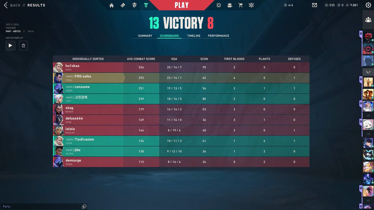 HoursLostVLR's tweet photo. 2-0 on Abyss for our UKN team https://t.co/h45qKTIPCX