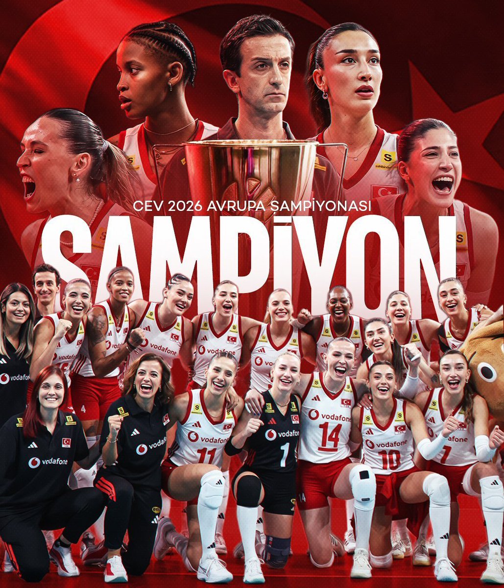 veliagbaba's tweet photo. 2023’ten sonra bir kez daha Avrupa’nın zirvesindeyiz!

İtalya’yı 3-2 mağlup eden Filenin Sultanları, inancın, emeğin ve mücadelenin ne demek olduğunu bir kez daha gösterdi.

Bu gurur hepimizin.
Teşekkürler Filenin Sultanları, iyi ki varsınız! 🇹🇷❤️

ŞAMPİYON TÜRKİYE! 🏆
#FileninSultanları
